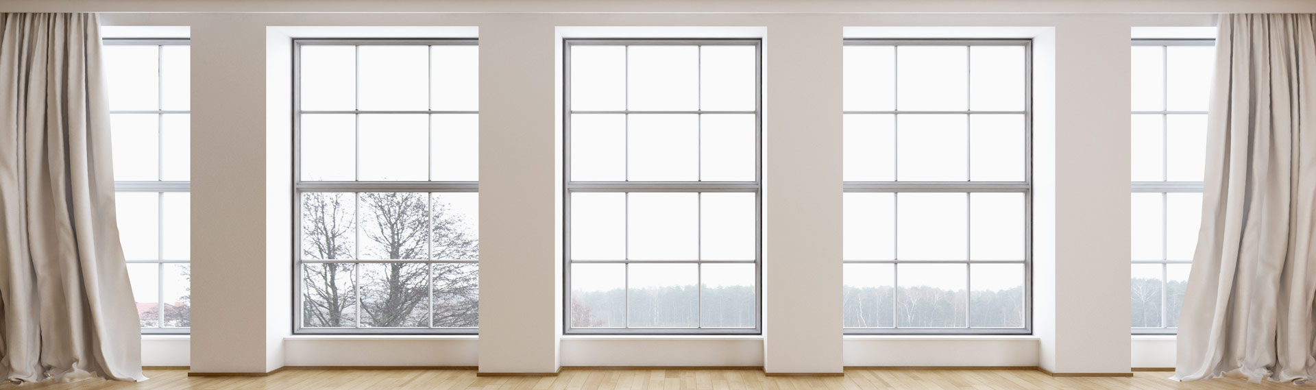 windows in empty living room